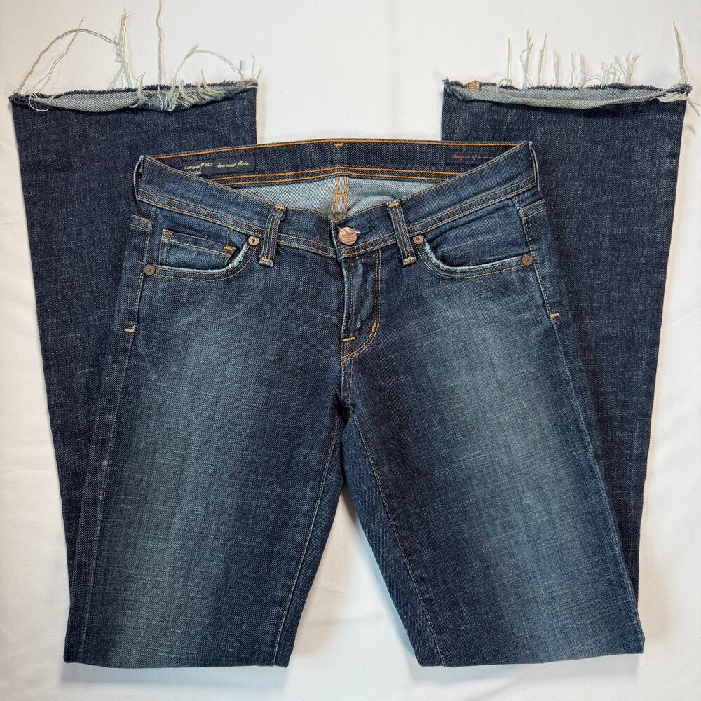 Citizens of Humanity Simone 105 Low Rise Flare Jeans Size 25 Raw Hem